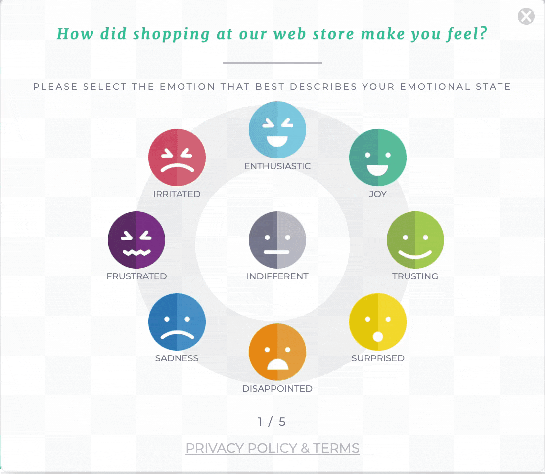 Emotional Experience feedback survey for after purchase stage