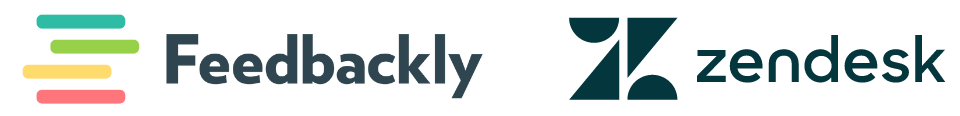 Feedbackly's and Zendesk's logo