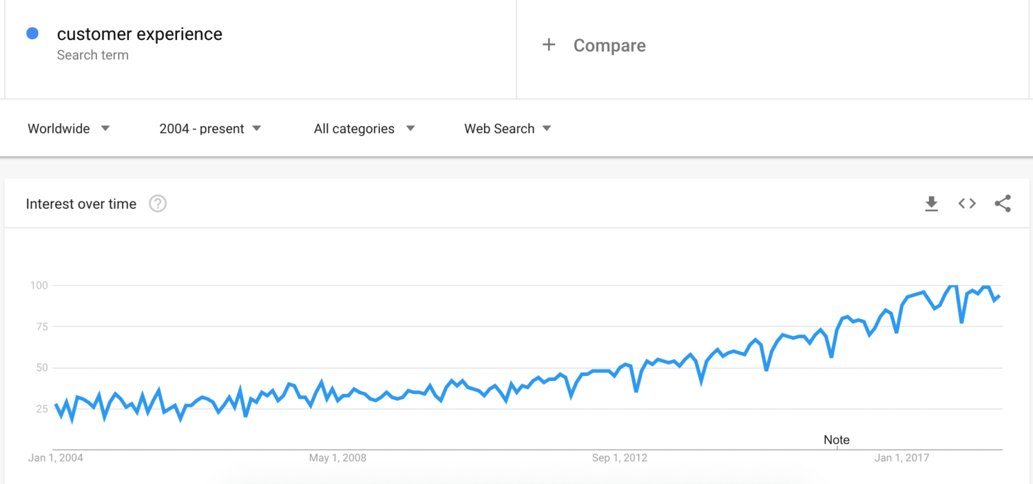 Customer experience search popularity